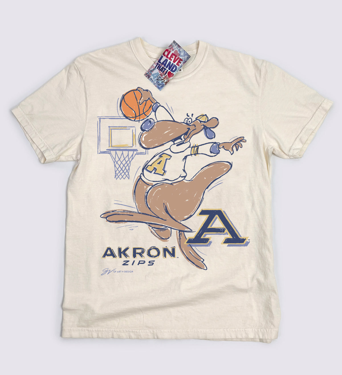 Akron Zip Cartoon Basketball T Shirt