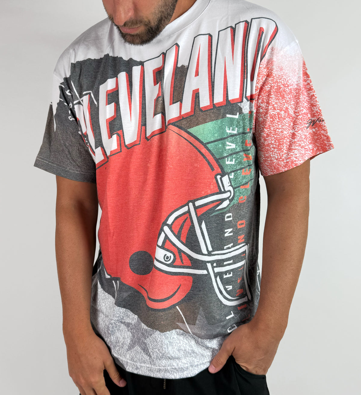 Custom Vintage Cleveland Football Allover T shirt