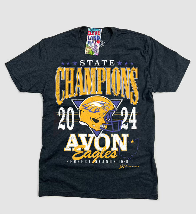 GV Art and Design Avon Football State Champions Tshirt XLarge