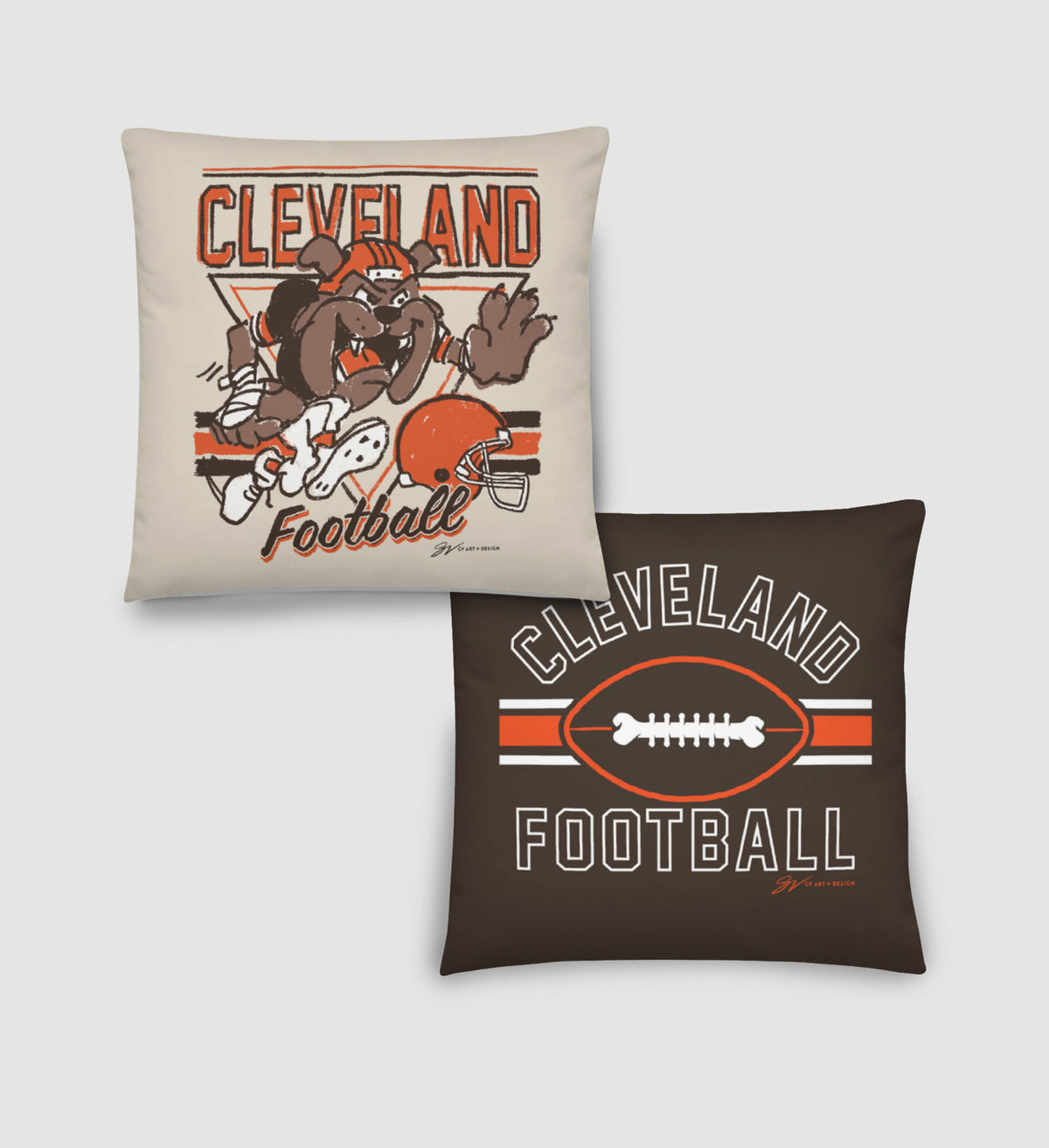 Cleveland Football Cartoon Dawg Basic Pillow