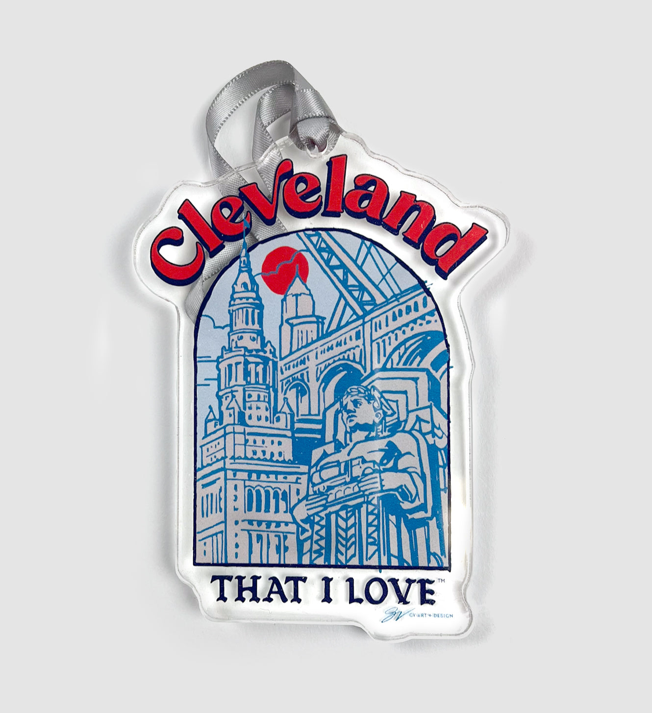 Cleveland Artwork Clear Ornament