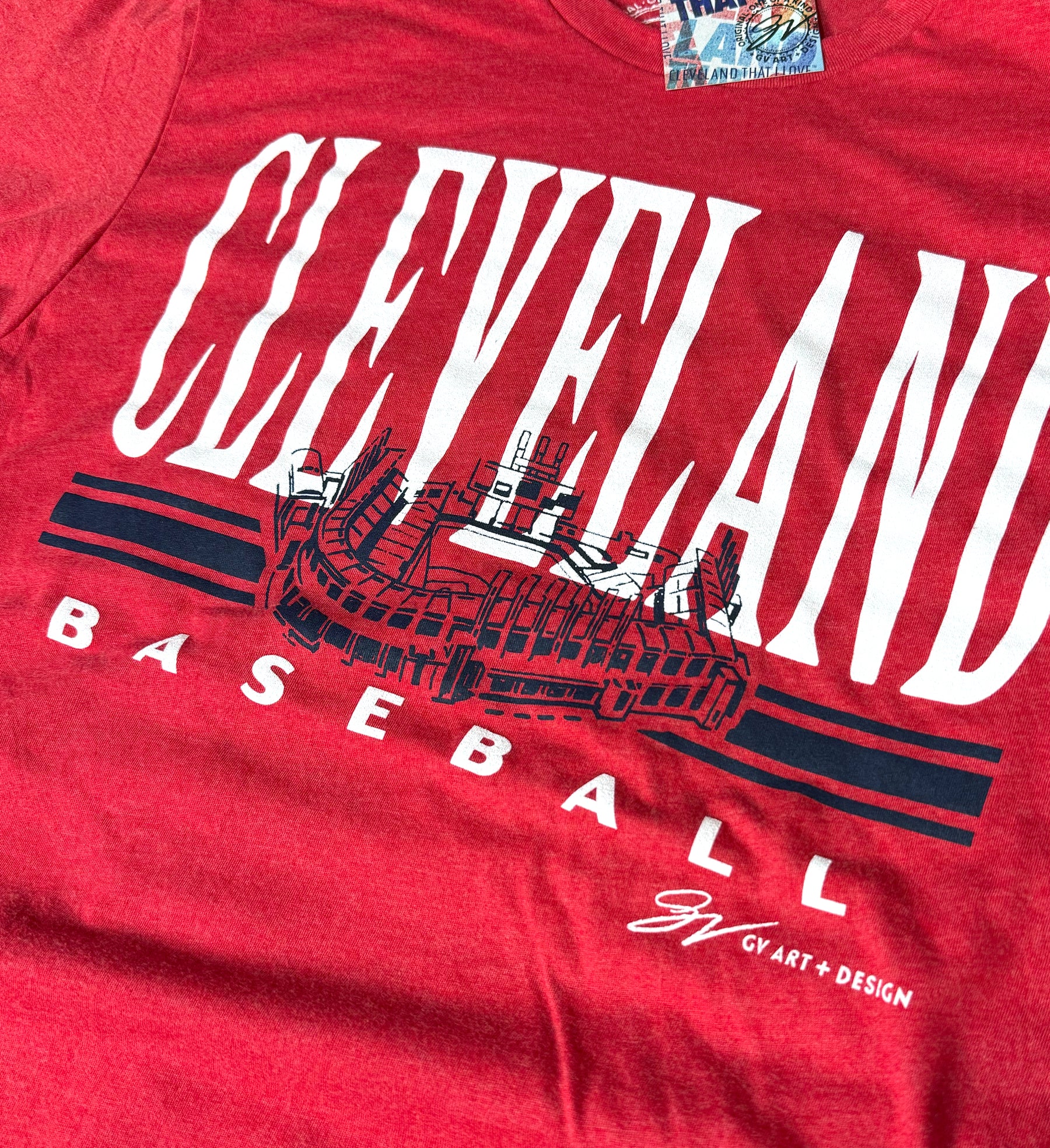 Red Cleveland Baseball Stadium T shirt