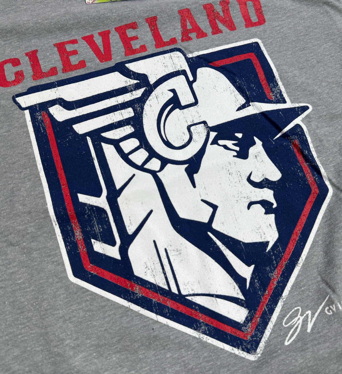 Cleveland Baseball Statue Logo T shirt
