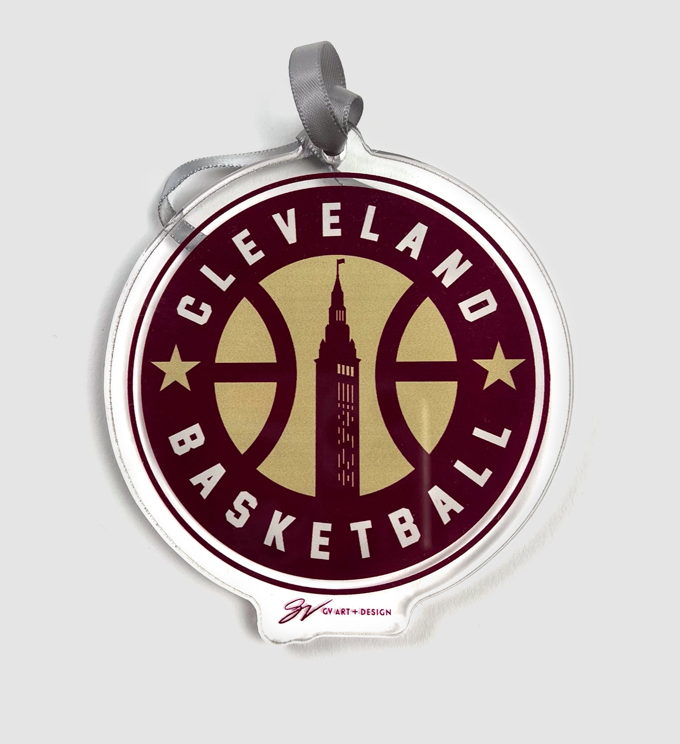 Basketball Circle Clear Ornament