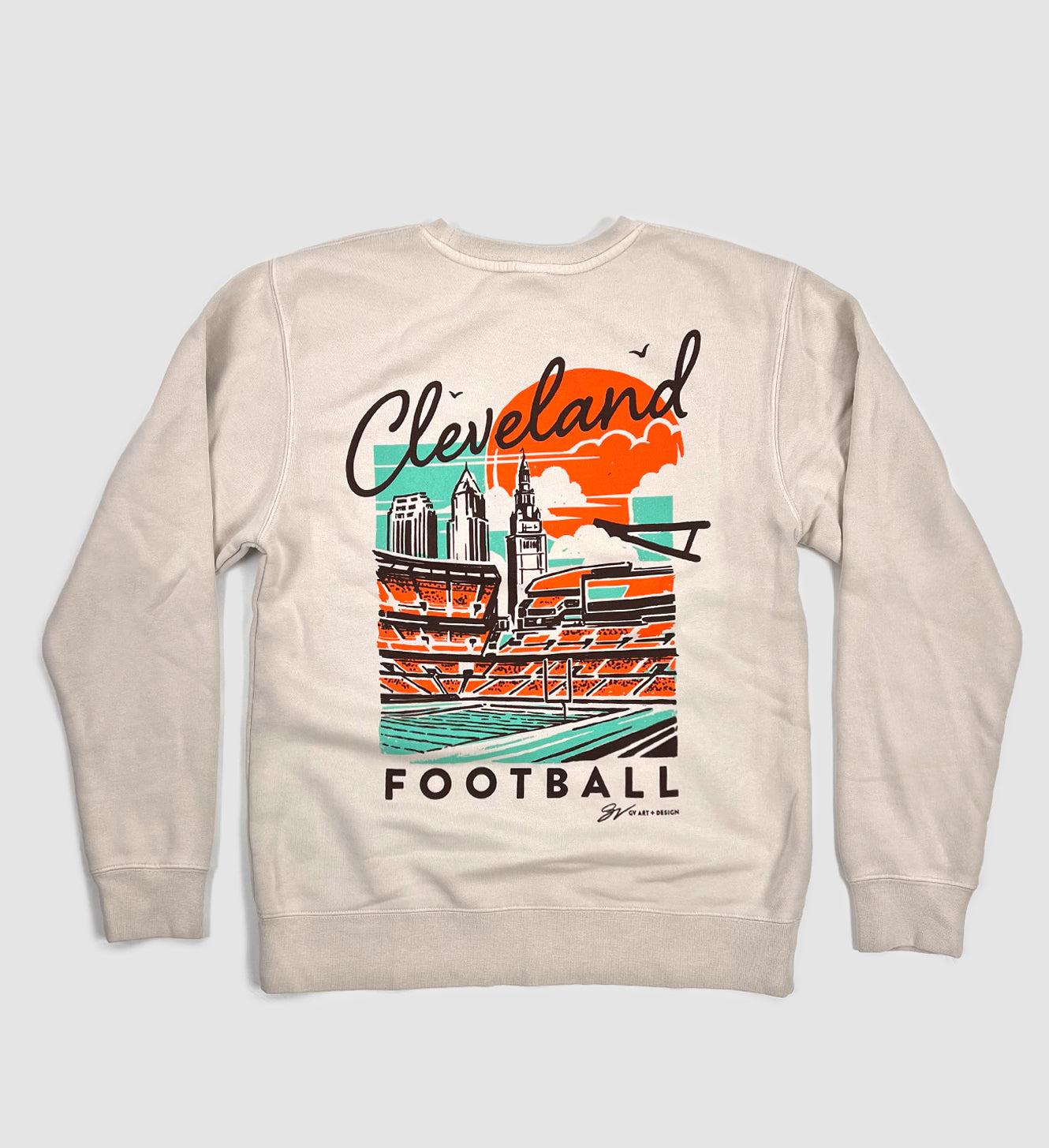 Orange Cleveland Football C Collar T Shirt