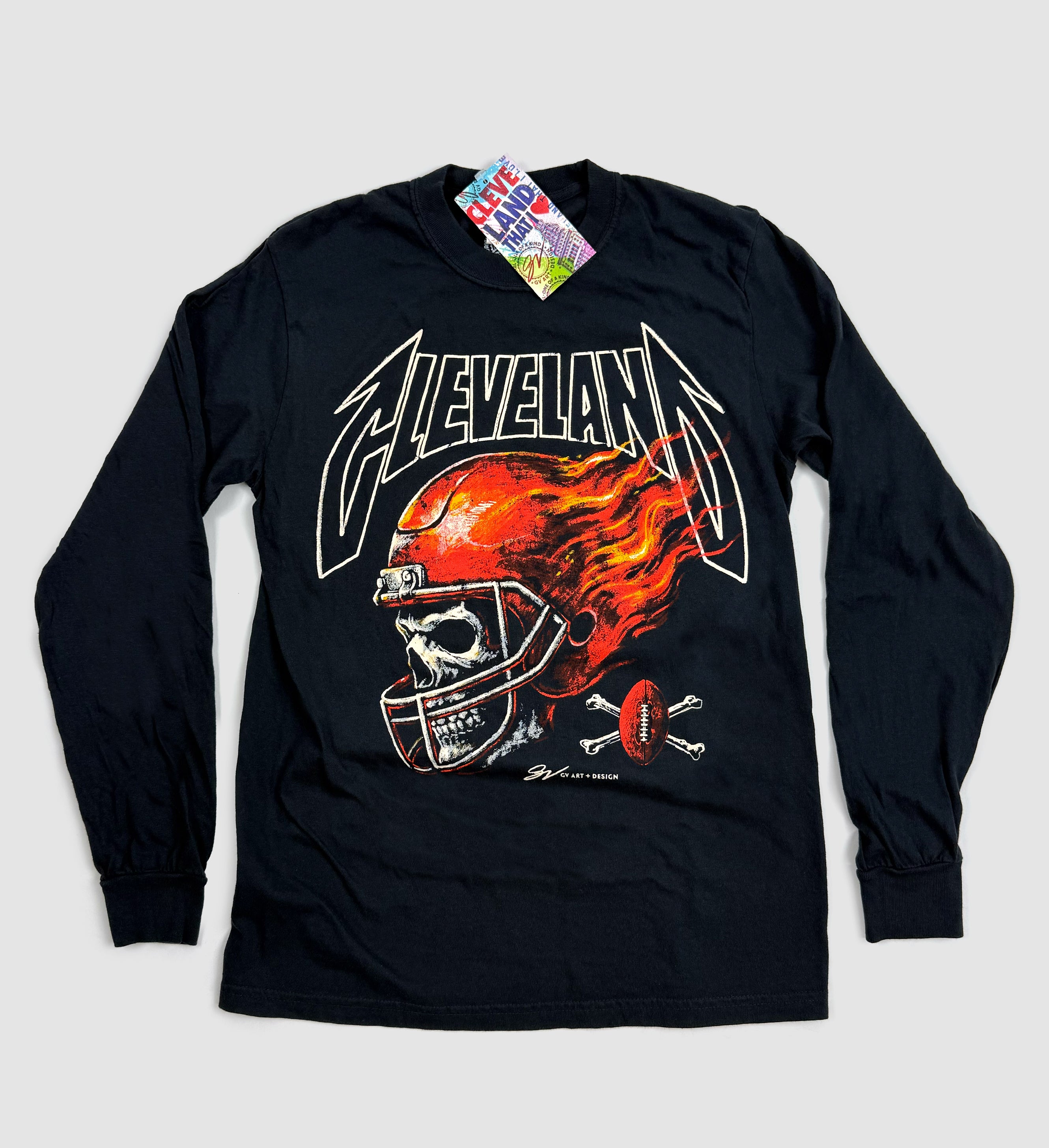 Skull Flames Helmet Long Sleeve