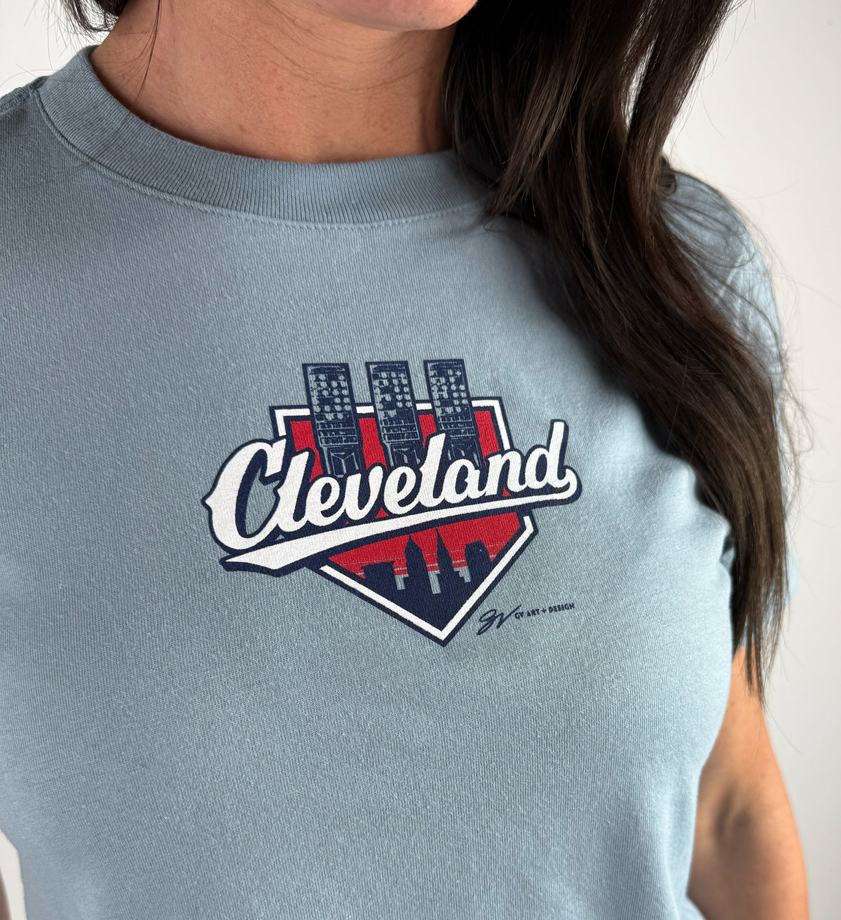 Womens Cleveland Baseball Lights T Shirt