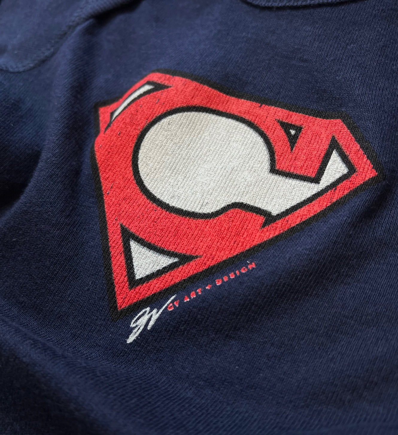 Super C Navy Baseball Onesie