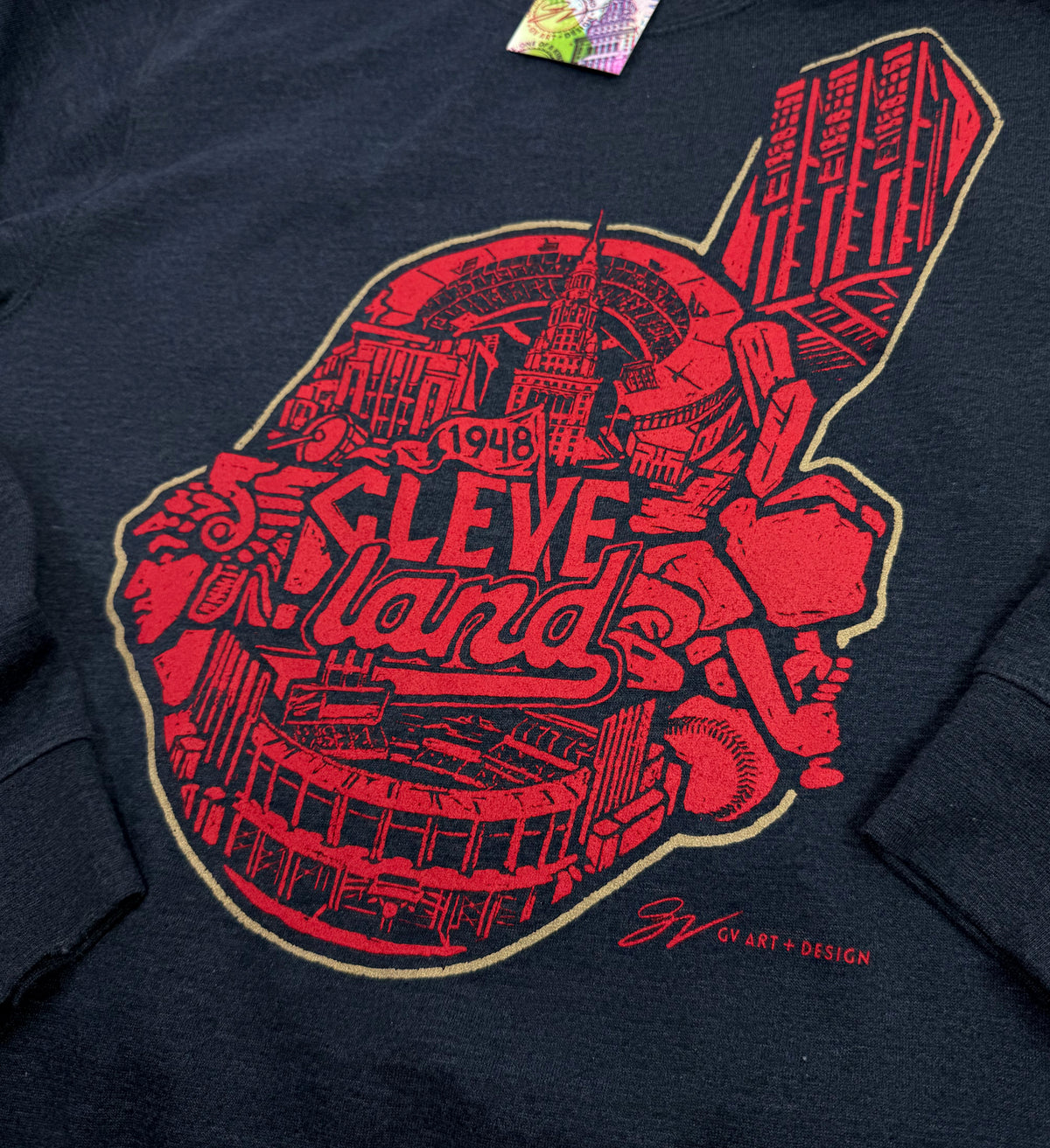 The History of Cleveland Baseball Crew Sweatshirt