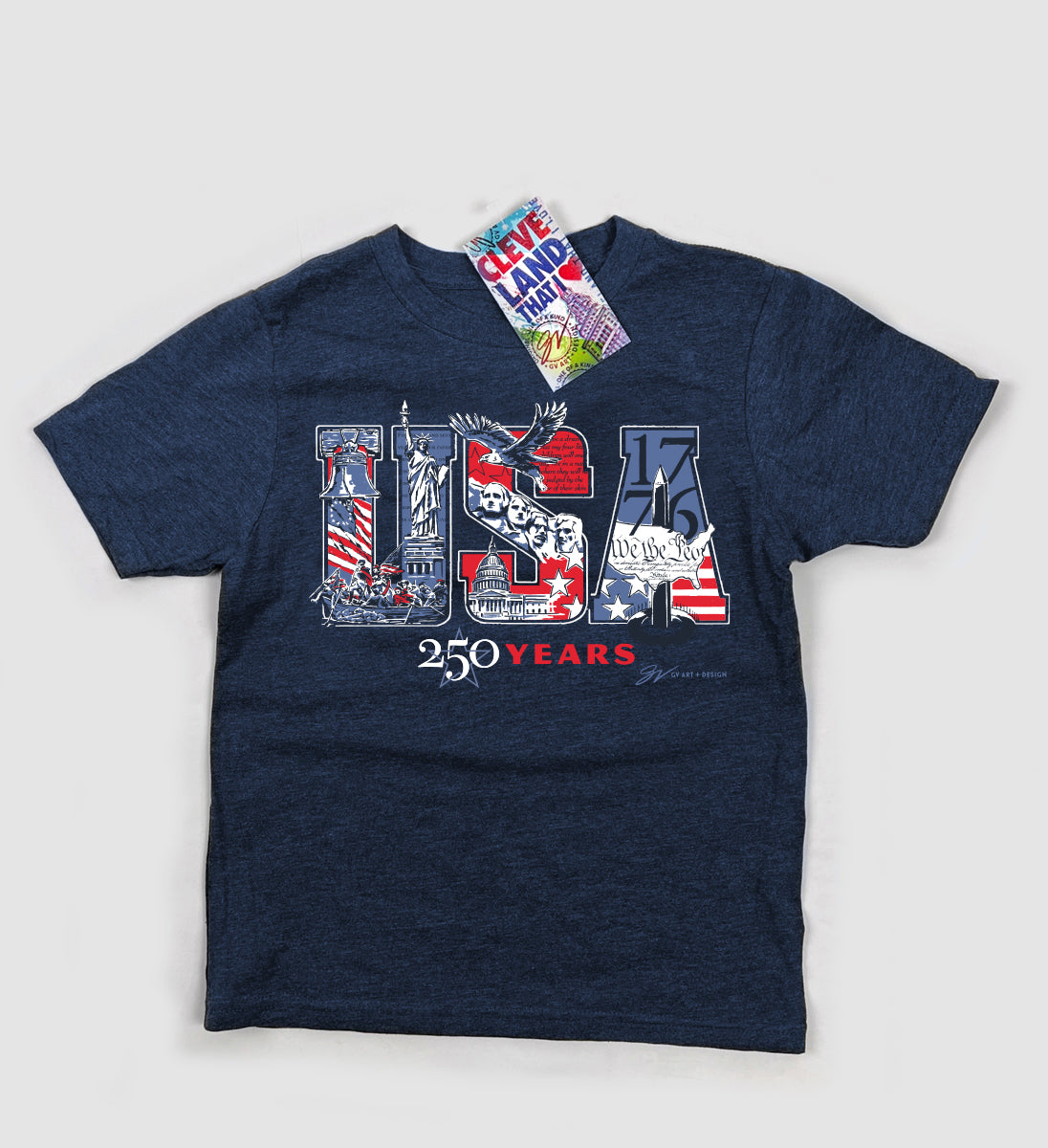 Kids USA Icons 250 Years Navy T Shirt