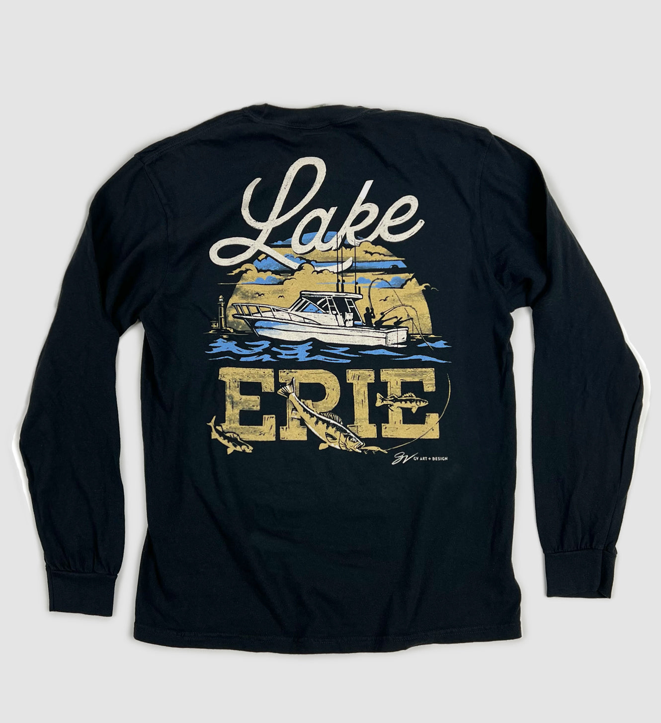 Lake Erie Fishing Long Sleeve T shirt