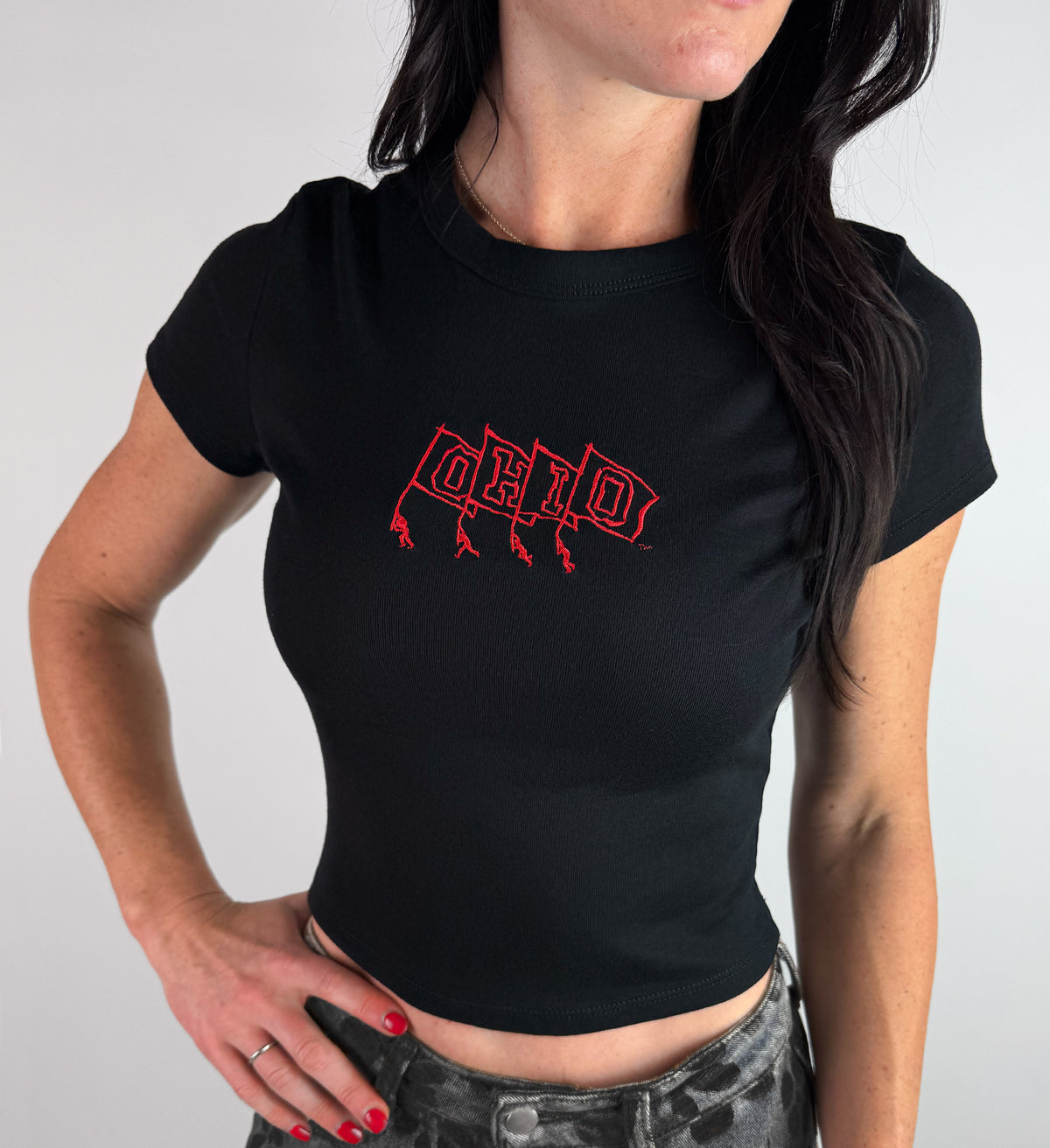 Women's Ohio State Flags Baby Tee
