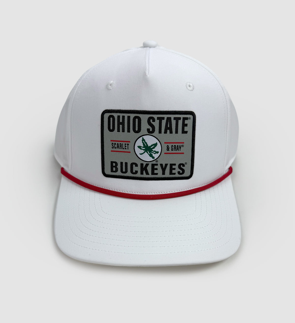 Scarlet & Grey Patch White Rope Hat