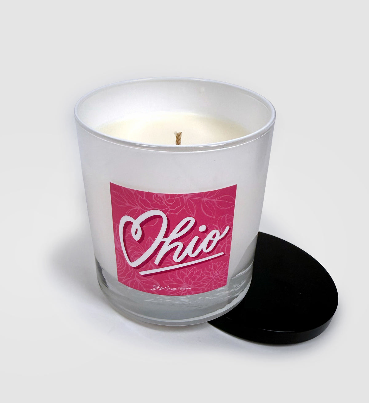 Ohio Heart Pink Candle