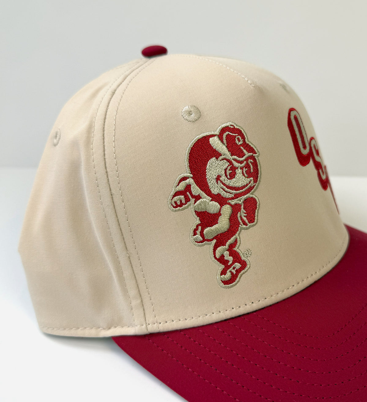 Vintage OSU Brutus Cream/Red Snapback