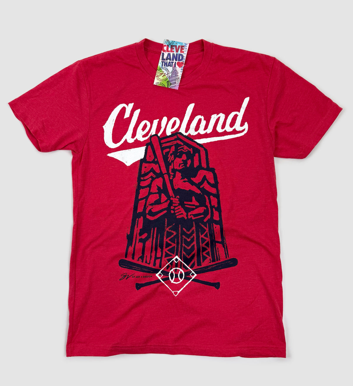 Red Cleveland Guardian Baseball T shirt