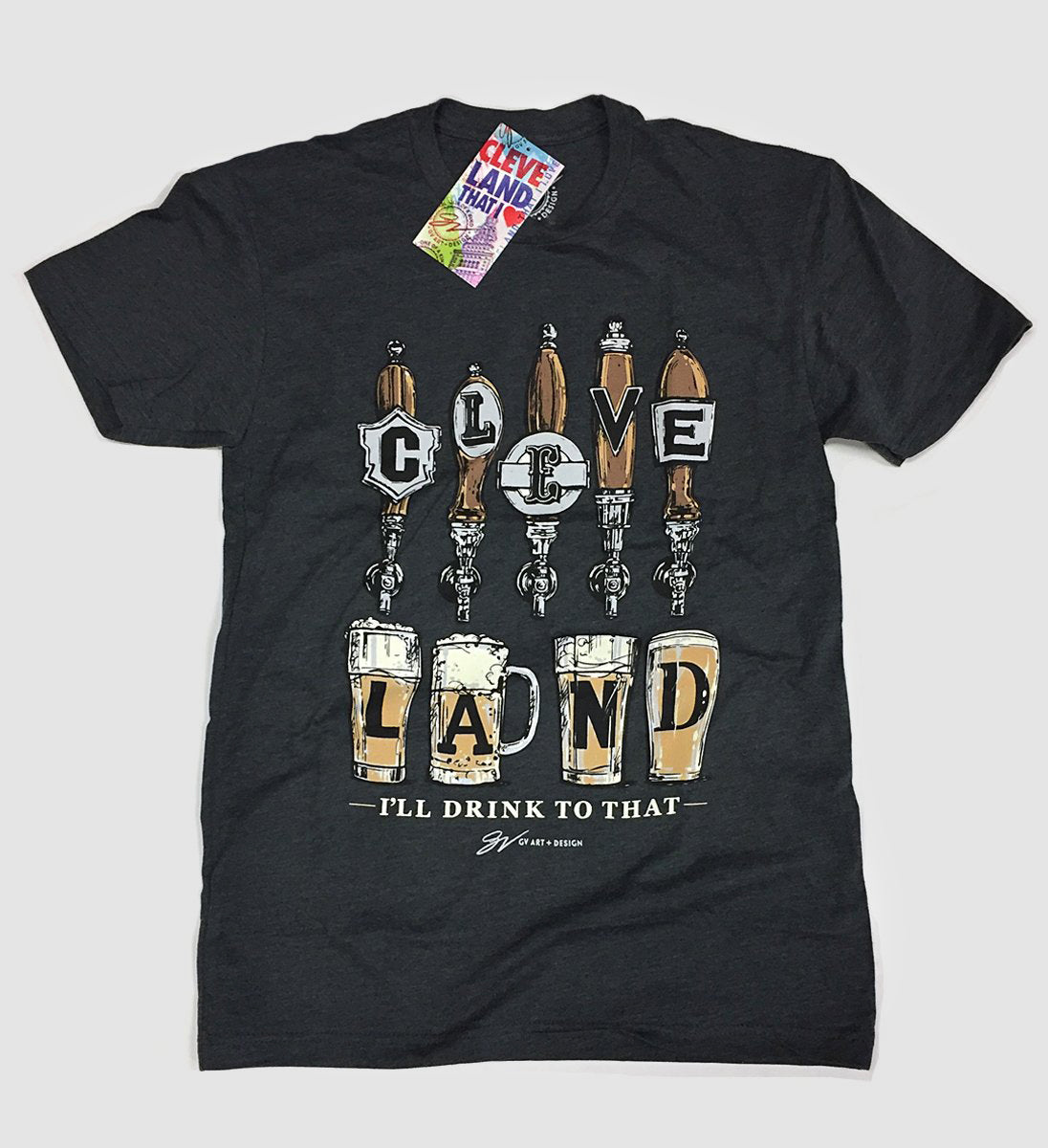 Cleveland. I'll Drink To That Beer Taps T shirt - Black