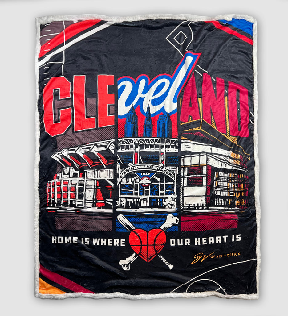 Cleveland Home Is Where The Heart Is Blanket, image size:935x1024