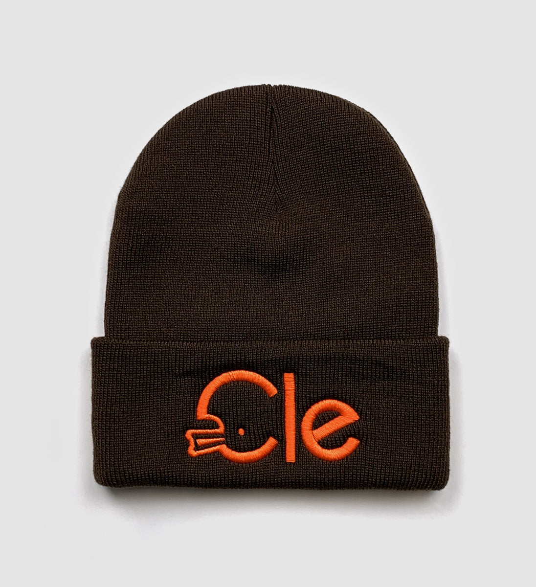 Brown Cle Football Type Winter Hat