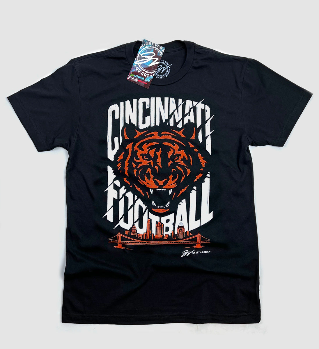 NFL Team Apparel Youth Cincinnati Bengals Run Back White T-Shirt