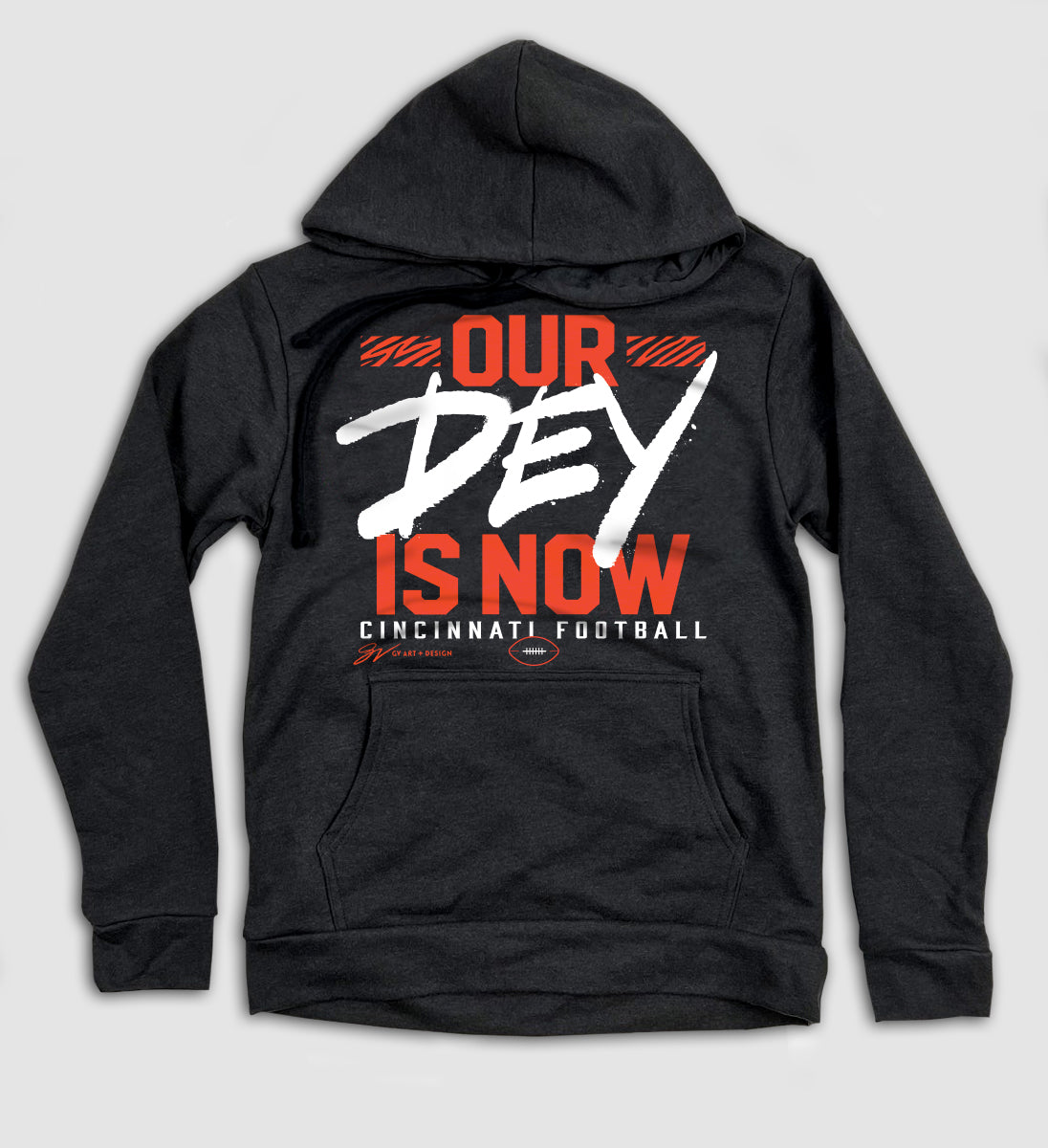 GV Art and Design Our Dey Is Now Football Hooded Sweatshirt Small