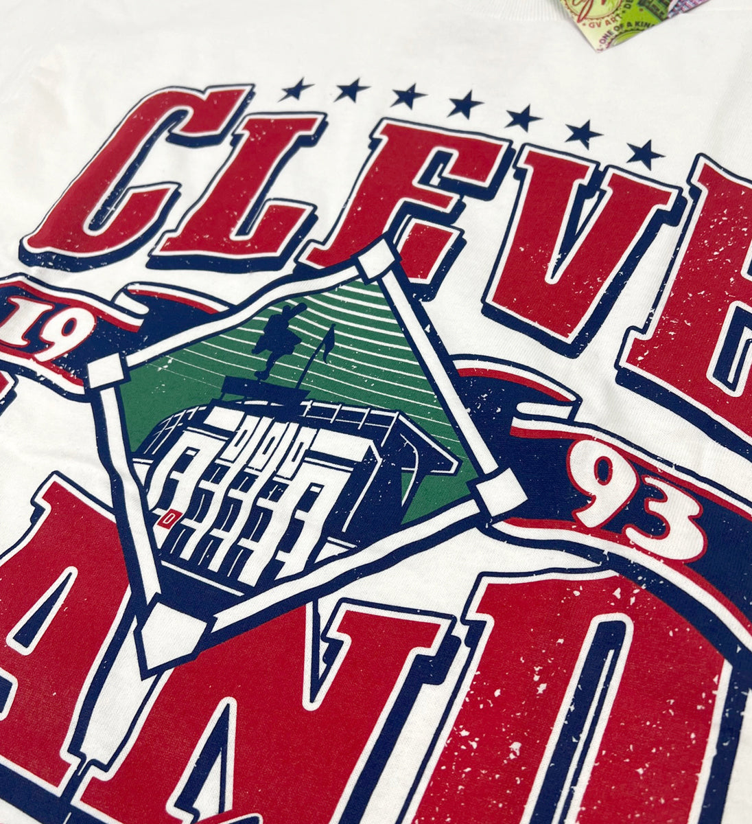 Cleveland Baseball Retro White T shirt