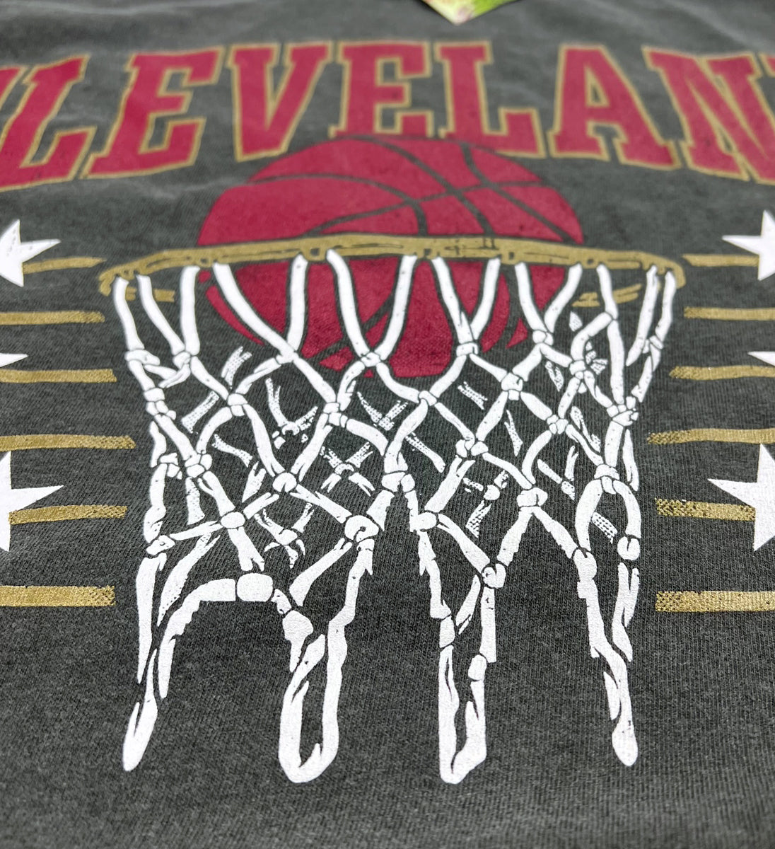 Cleveland Basketball Vintage Net Skyline T shirt