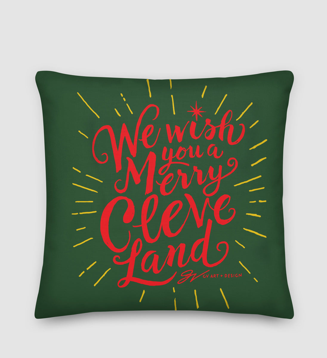 Cleveland Making Your Holidays Bright Pillow