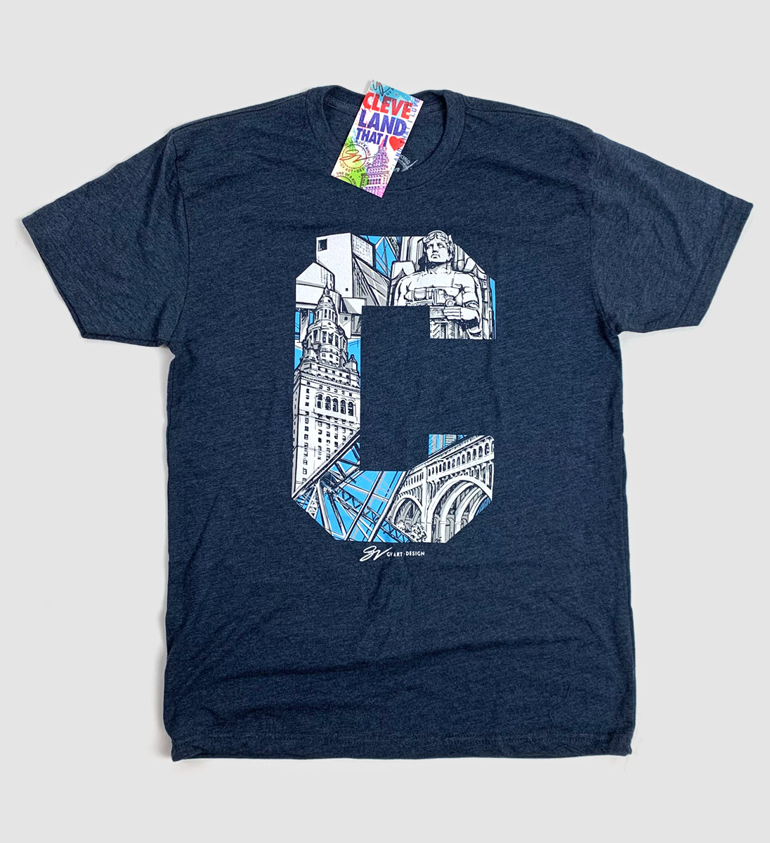 Navy Cleveland C City Graphic T shirt