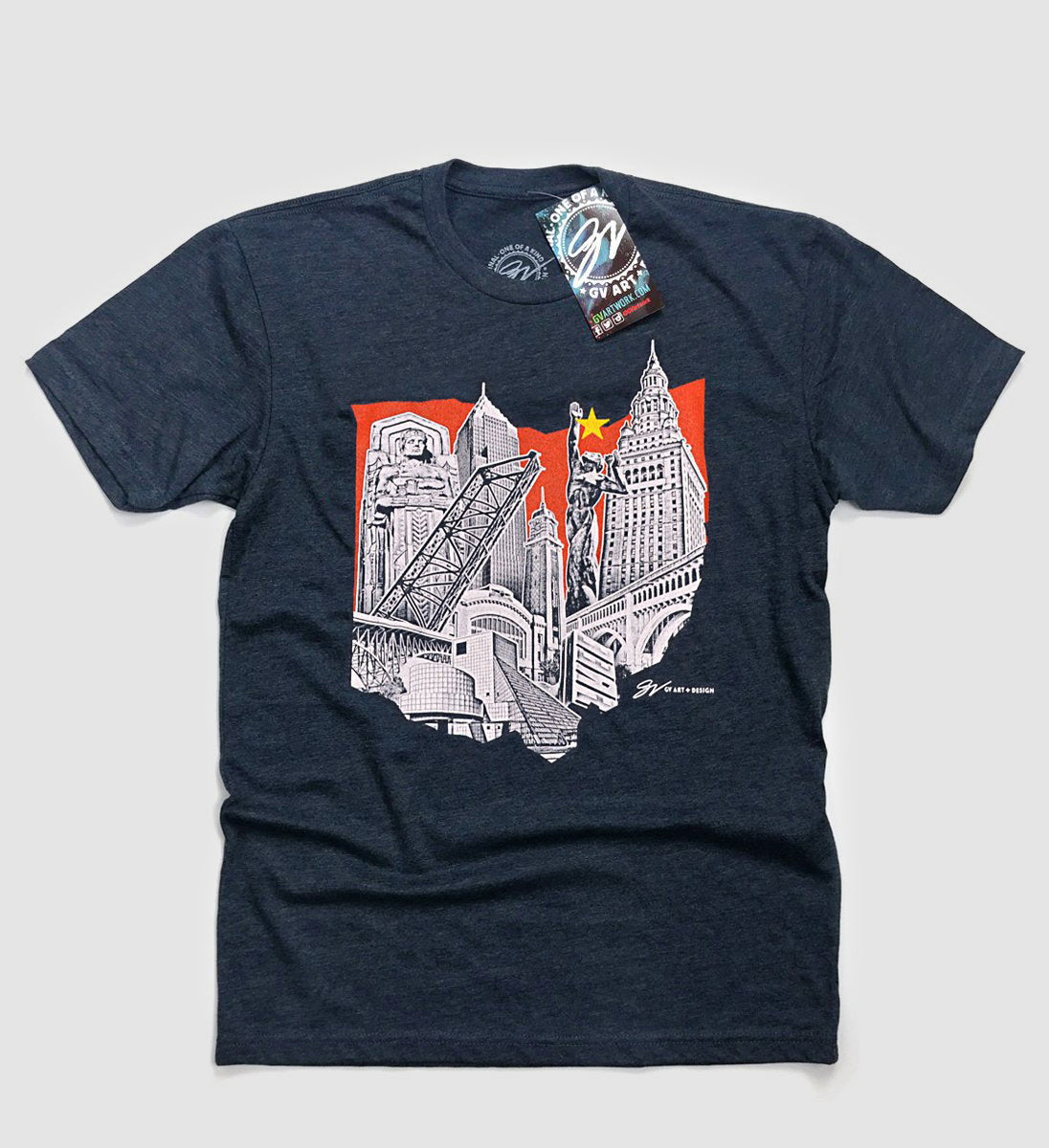 Cleveland Ohio Landmarks Design - Navy