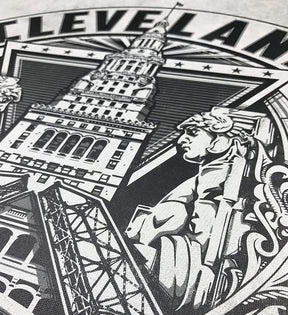 Cleveland Crest Canvas Artwork - Grey