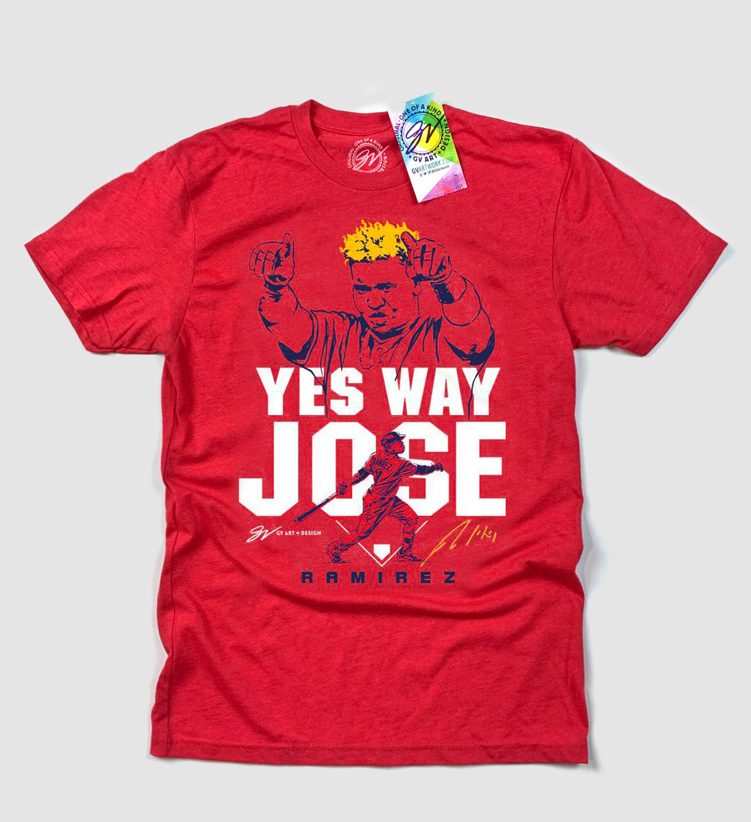 Jose Ramirez Baseball Tee Shirt, Cleveland Baseball Men's Baseball T-Shirt