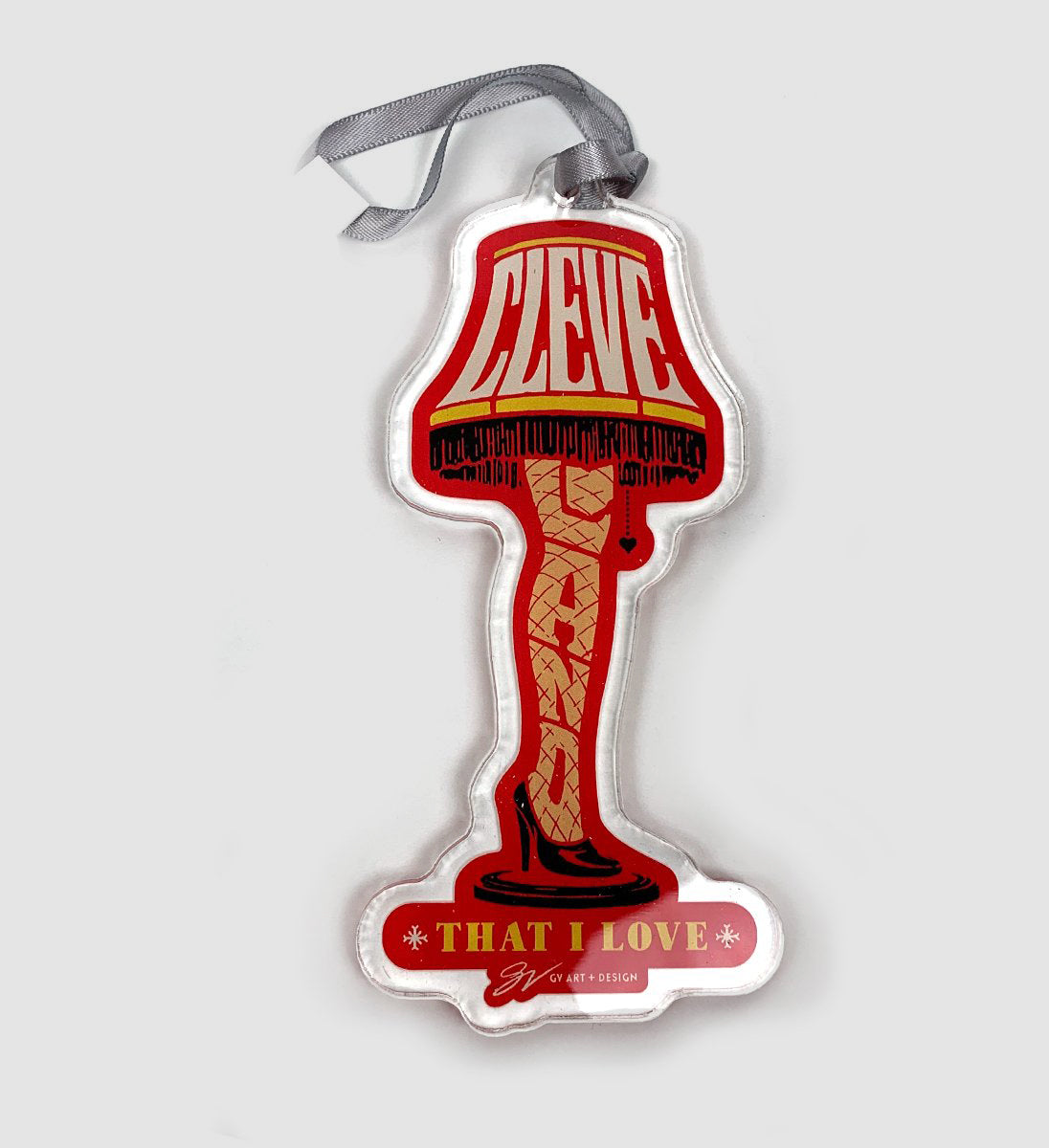 Cleveland That I Love Leg Lamp Clear Ornament