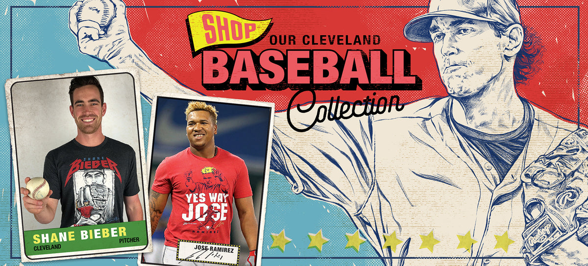 GV Art and Design Cleveland Baseball Statue Logo T Shirt XLarge