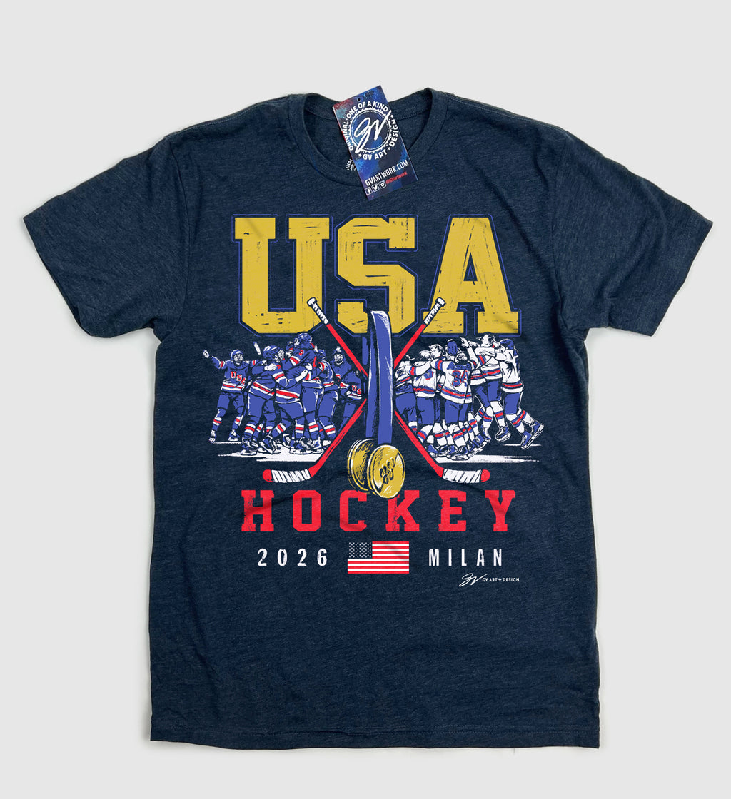ニューヨークヤンキース ユニフォームRussellAthletic USA国旗 2026USAHockeyGoldMedalTshirt_1