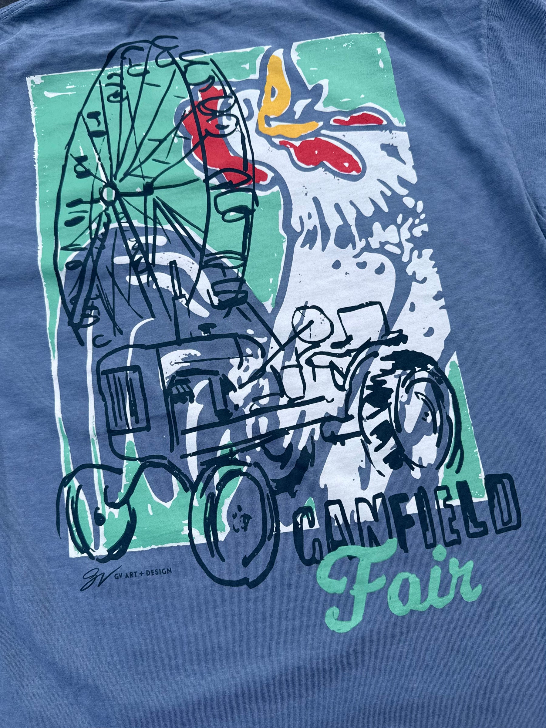Canfield Fair Rooster Ferris Wheel T Shirt