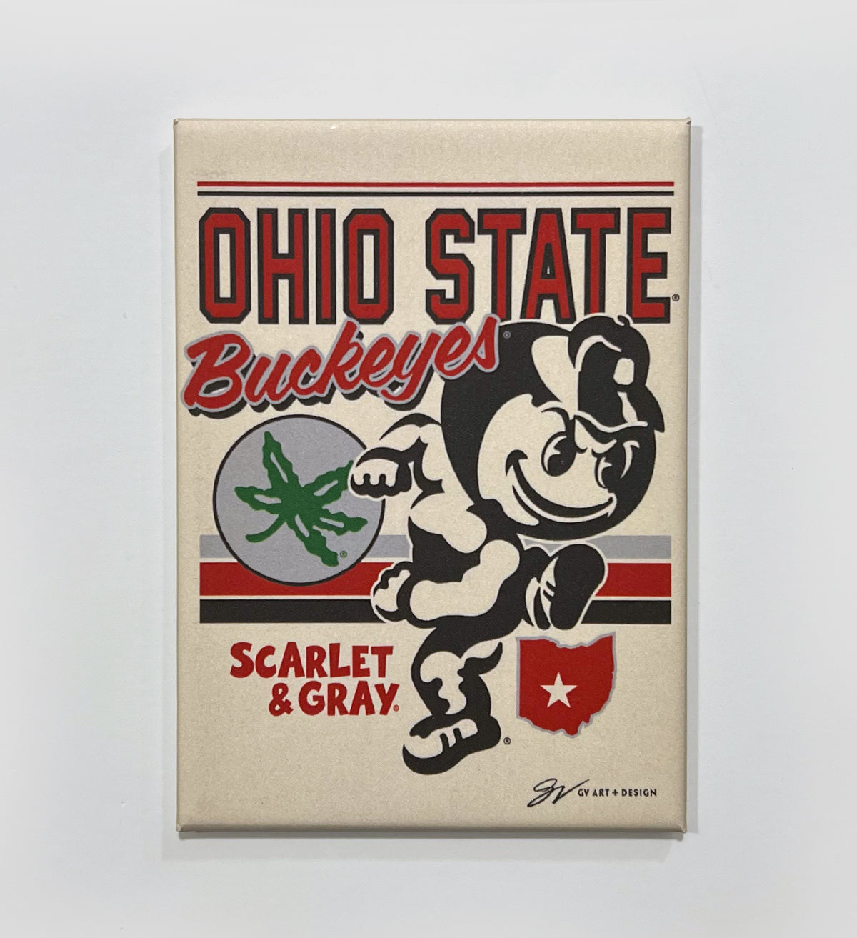 Ohio State Brutus Retro Magnet