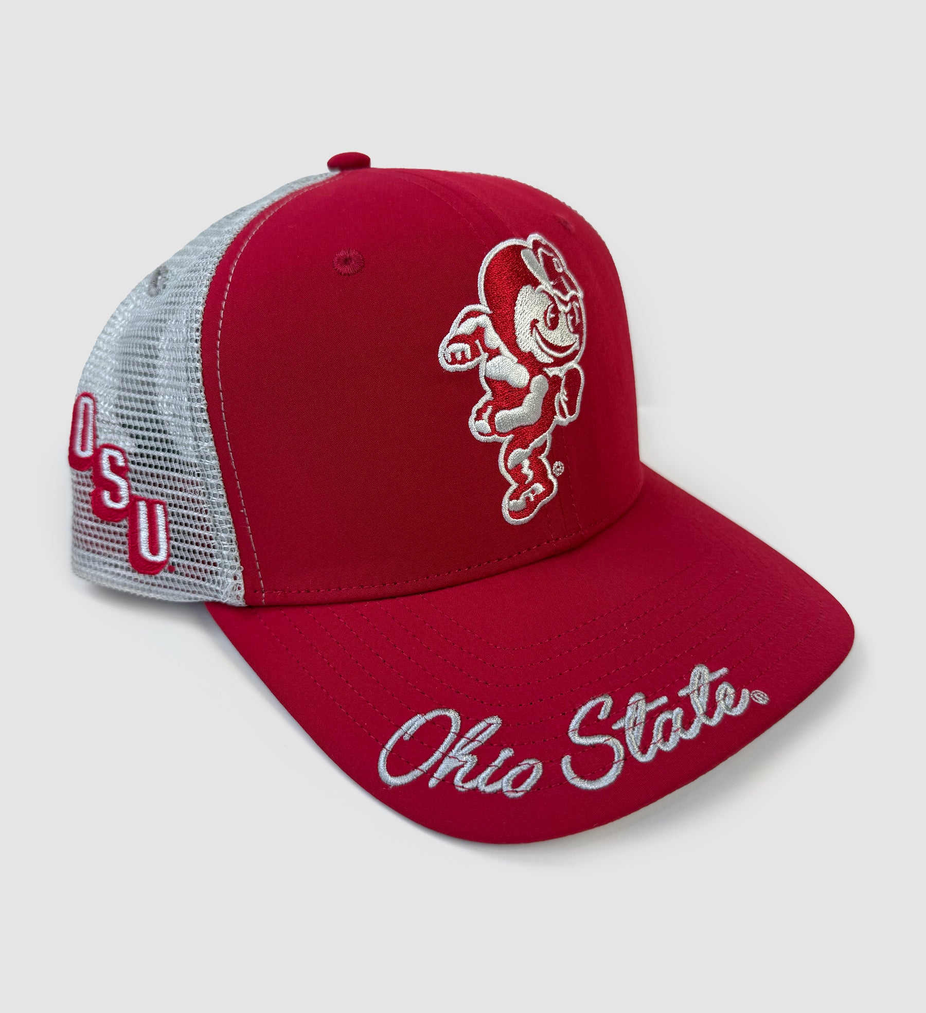 Brutus Red/Grey Mesh Snapback