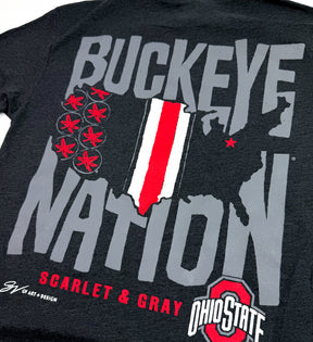 Charcoal Buckeye Nation T Shirt