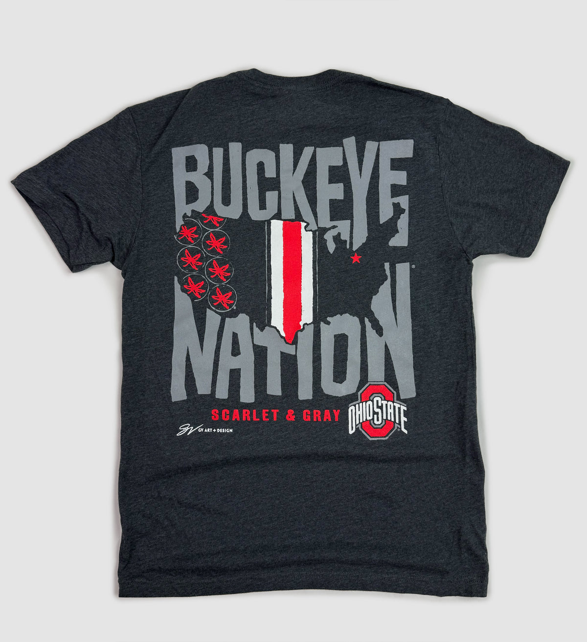 Charcoal Buckeye Nation T Shirt