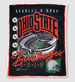 Ohio State Stadium Collage Blanket