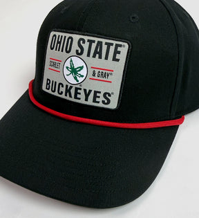 Scarlet & Grey Patch Black Rope Hat