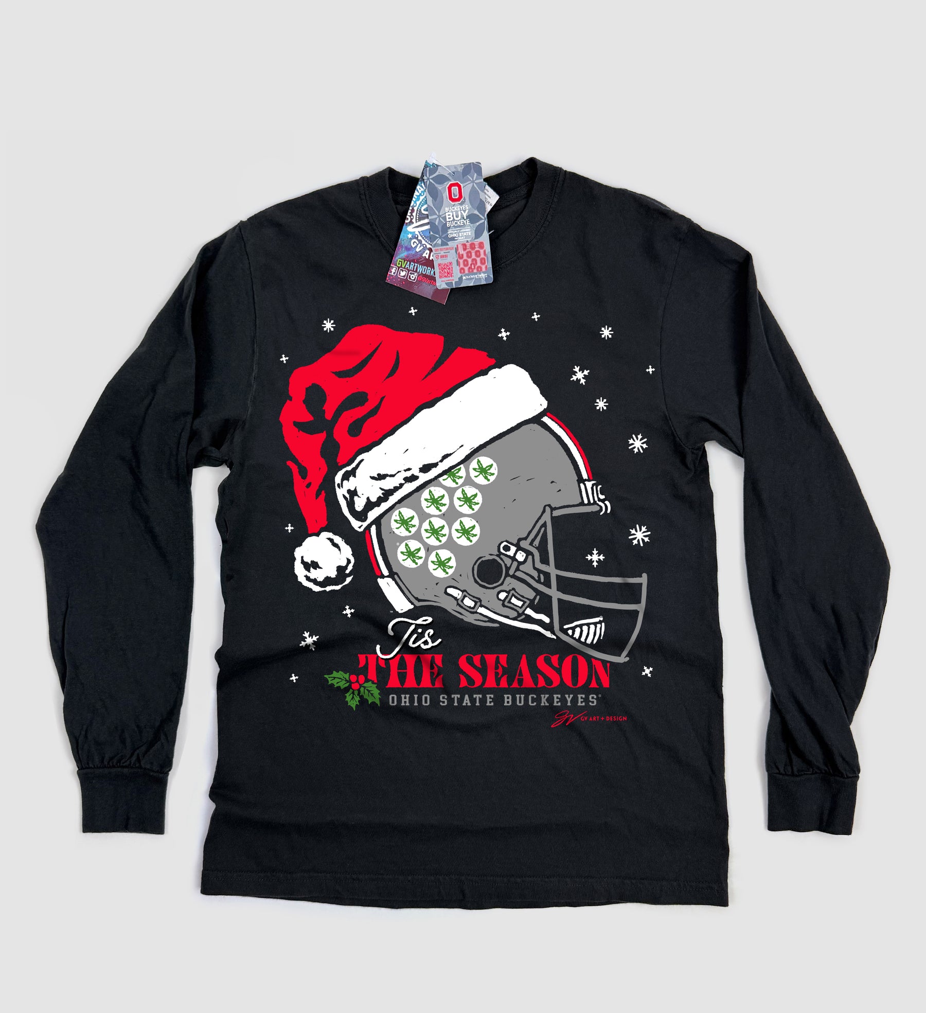 Ohio State Santa Helmet Long Sleeve