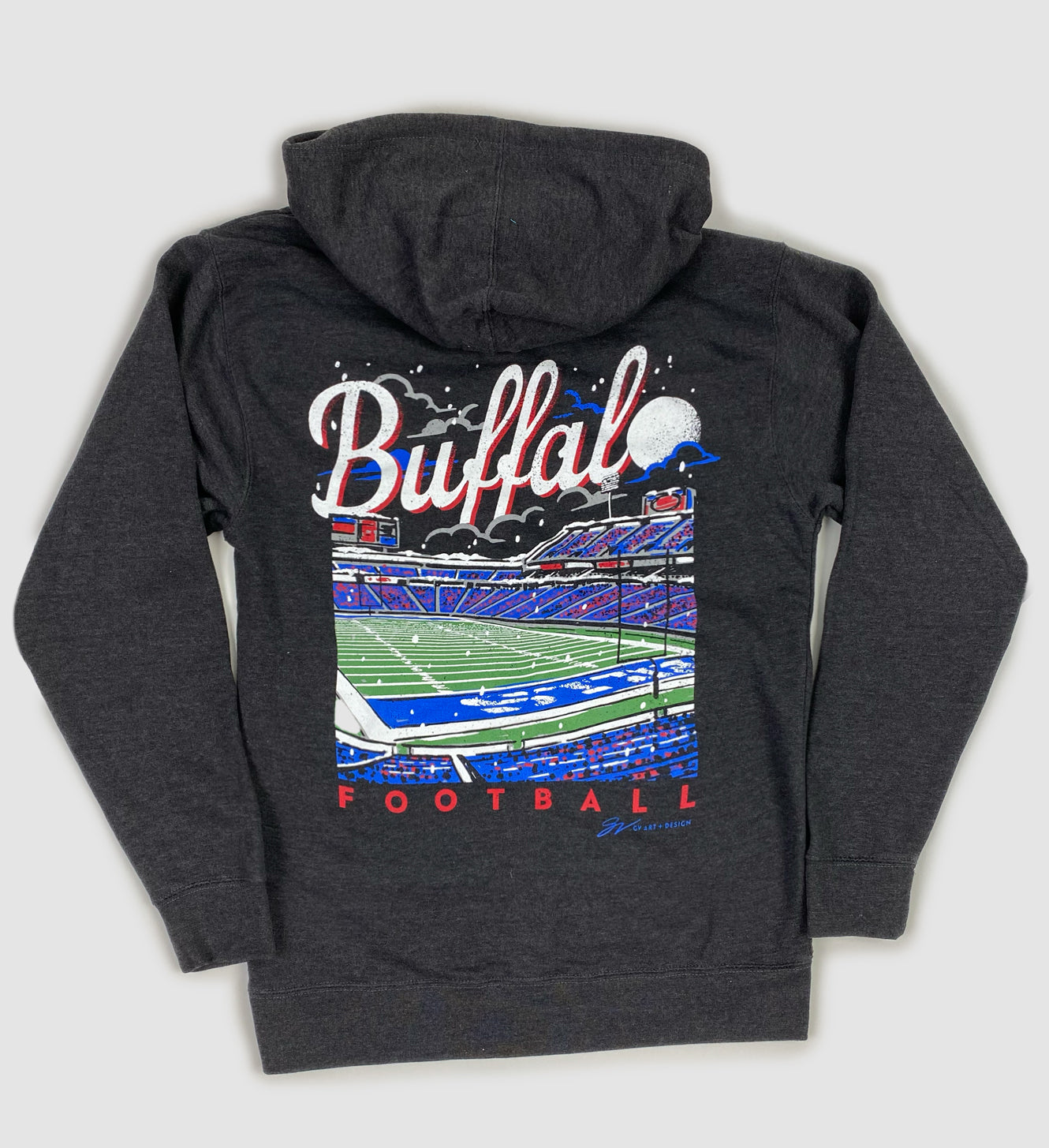 Buffalo Football Night Scene Hooded Sweatshirt