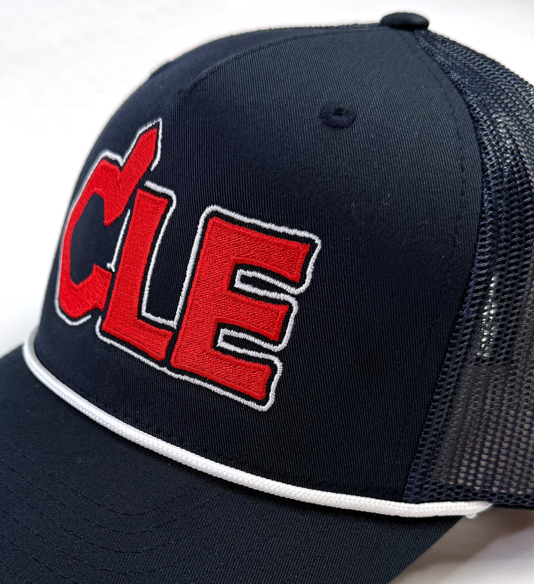CLE Baseball Feather Rope Mesh Hat