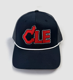 CLE Baseball Feather Rope Mesh Hat