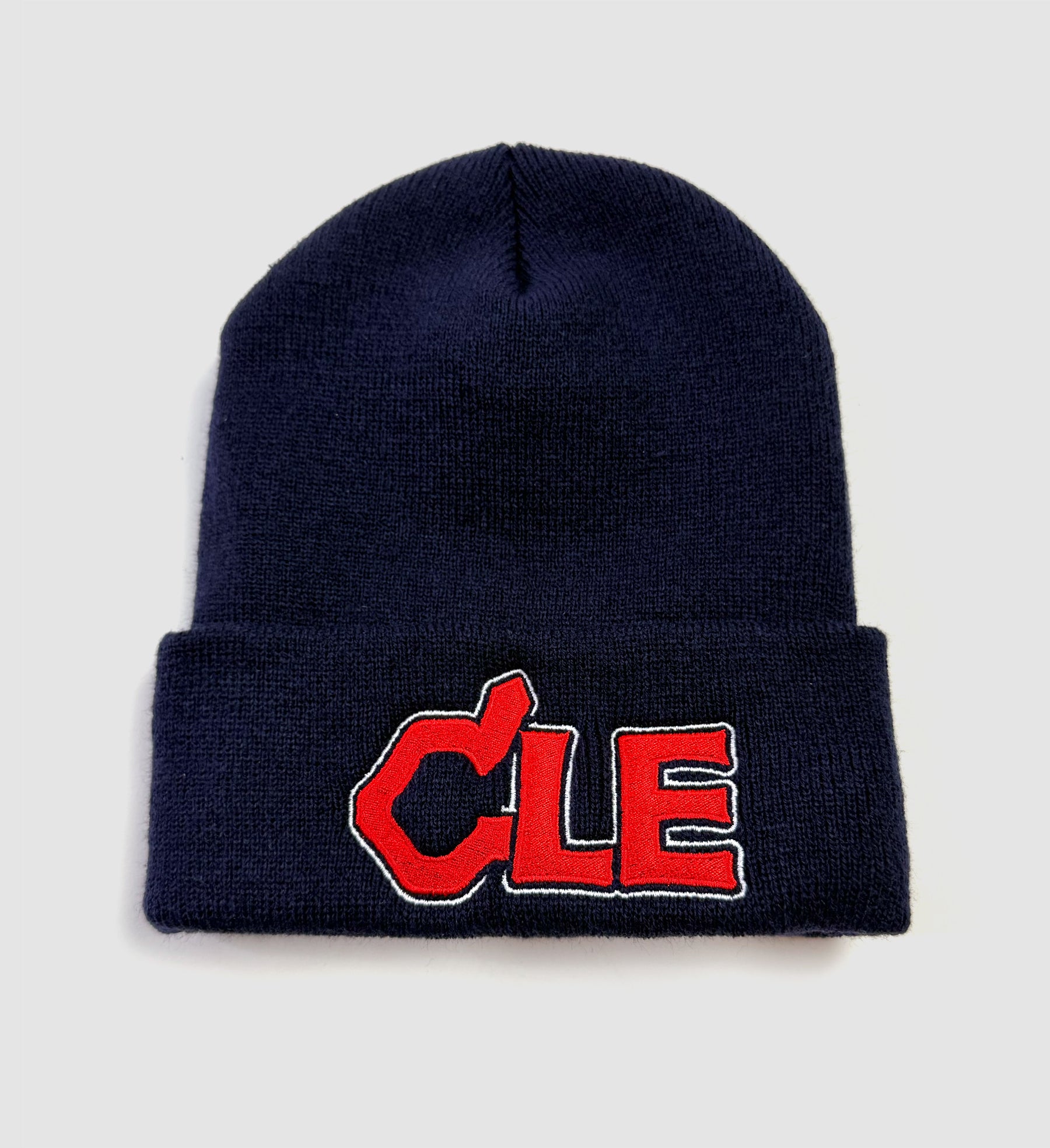 CLE Baseball Feather Navy Winter Hat