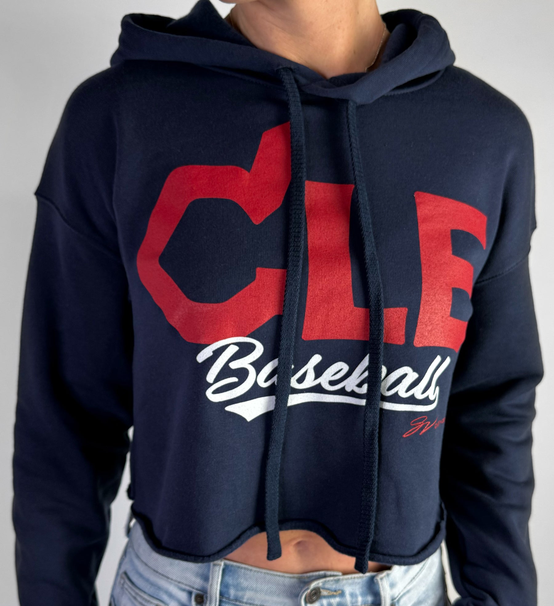 Women's CLE Baseball Feather Crop Sweatshirt