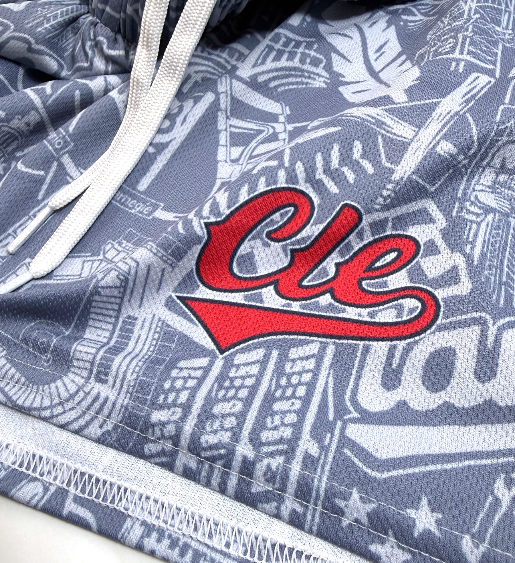 Cleveland Baseball Pattern Unisex mesh shorts
