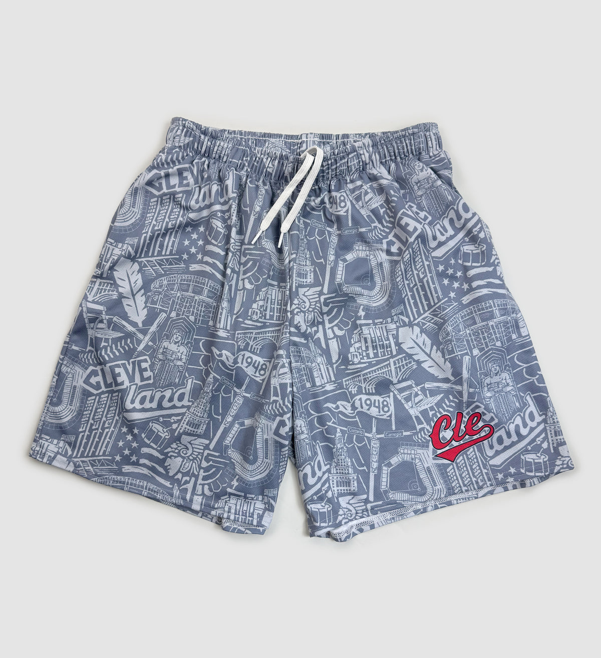Cleveland Baseball Pattern Unisex mesh shorts